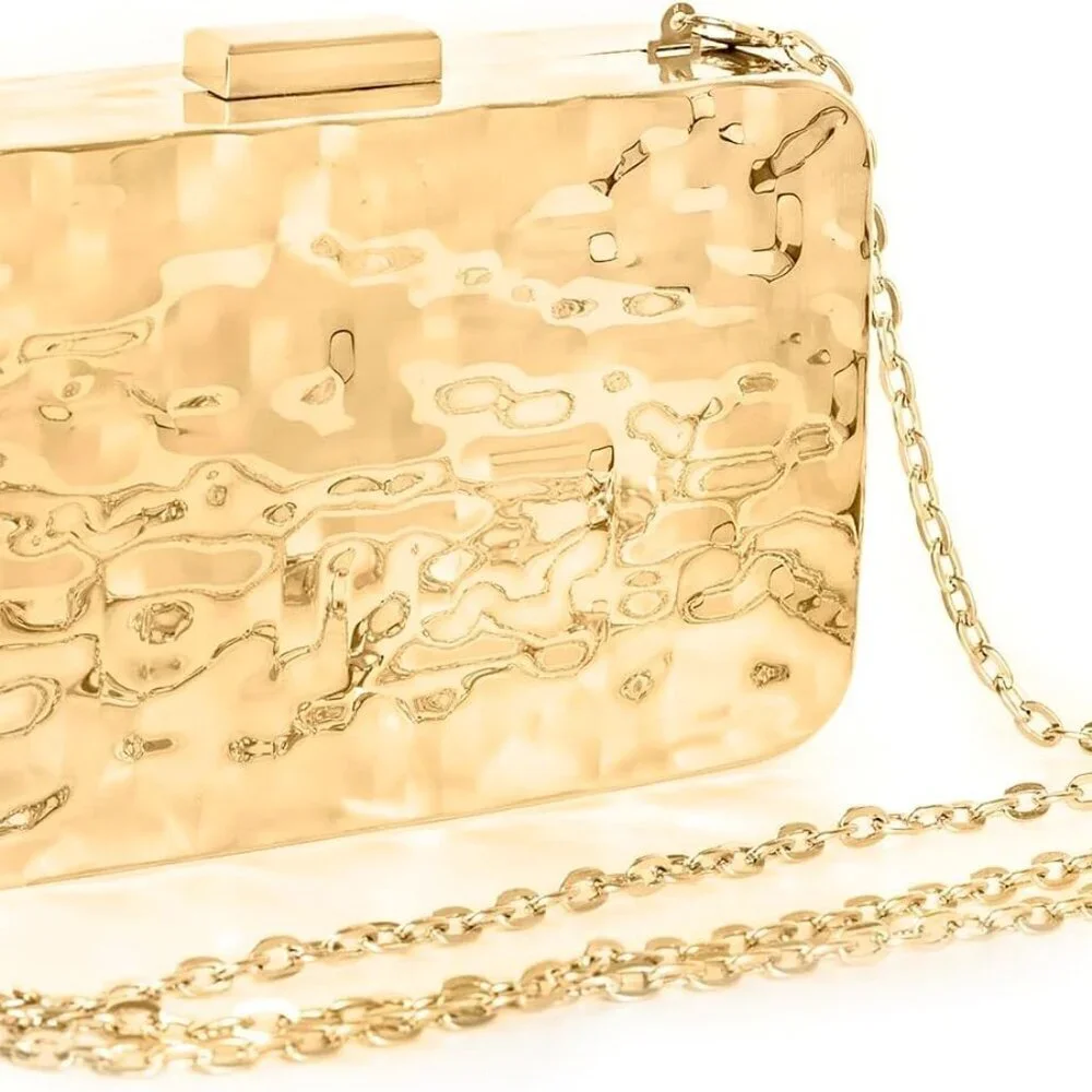 Metallic Clutch Purses for Women Evening Bag with Chain for Formal Events